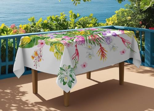 BIANCHERIAWEB Tischdecke Tischdecke Küchentisch 100% Baumwolle Digital Design Tropical 25GI 150 x 180 Tropical 25GI von BIANCHERIAWEB