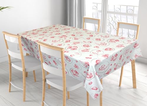 BIANCHERIAWEB Tischdecke für Wohnzimmer, Küche, Tisch, 100 % Baumwolle, hergestellt in Italien, Cherry RP, 140 x 360 cm, Cherry von BIANCHERIAWEB