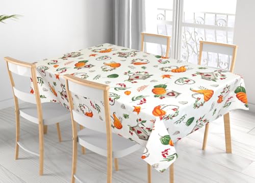 BIANCHERIAWEB Tischdecke für Wohnzimmer, Küche, Tisch, 100 % Baumwolle, hergestellt in Italien, Kürbis RP, 140 x 180 cm, Kürbis von BIANCHERIAWEB