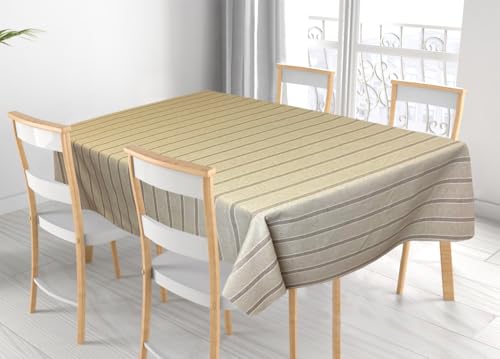 BIANCHERIAWEB Tischdecke für Wohnzimmer Küche aus Miros Baumwollmischung Made in Italy California RP 140 x 140 Beige von BIANCHERIAWEB