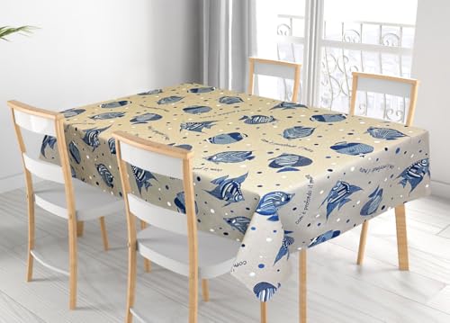 BIANCHERIAWEB Tischdecke für Wohnzimmer Küche aus Miros Baumwollmischung Made in Italy Malediven RP 140 x 360 Malediven von BIANCHERIAWEB