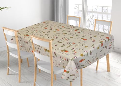 BIANCHERIAWEB Tischdecke für Wohnzimmer Küche aus Miros Baumwollmischung Made in Italy Orto RP 140 x 140 cm Orto von BIANCHERIAWEB