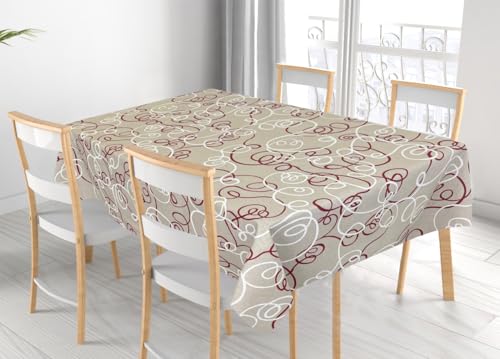 BIANCHERIAWEB Tischdecke für Wohnzimmer Küche aus Miros Baumwollmischung Made in Italy Penelope RP 140 x 300 Bordeaux von BIANCHERIAWEB