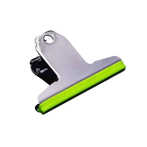 Clip, Edelstahl-Clip, Büromaterial, personalisierbar, Silikon-Flachkopf-Clip, Yamagata-Quadrat-Clip, Büroklammer, langer Schwanz-Ordner(Green) von BIANRUN