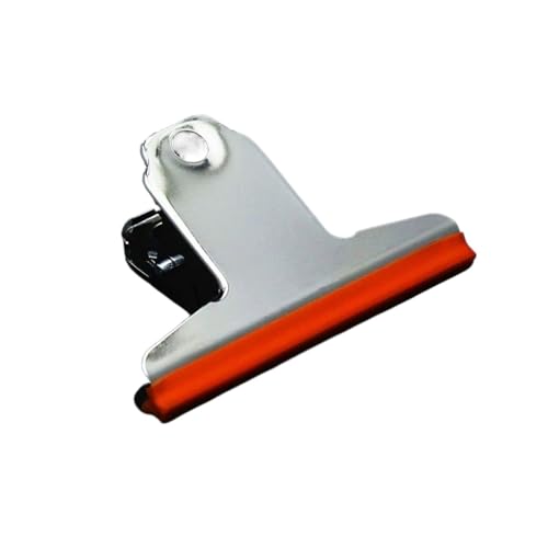 Clip, Edelstahl-Clip, Büromaterial, personalisierbar, Silikon-Flachkopf-Clip, Yamagata-Quadrat-Clip, Büroklammer, langer Schwanz-Ordner(Orange) von BIANRUN