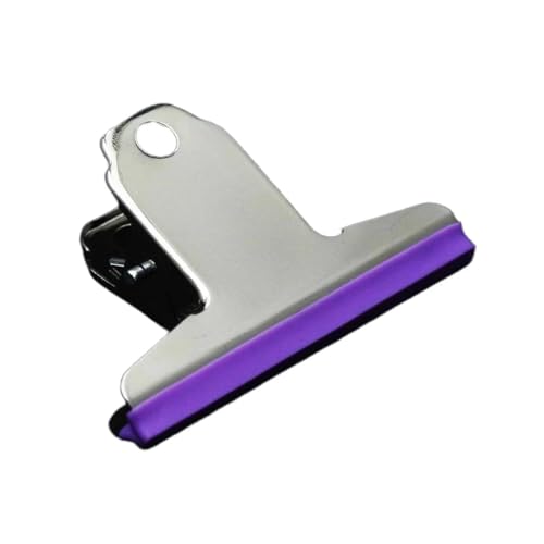 Clip, Edelstahl-Clip, Büromaterial, personalisierbar, Silikon-Flachkopf-Clip, Yamagata-Quadrat-Clip, Büroklammer, langer Schwanz-Ordner(Purple) von BIANRUN