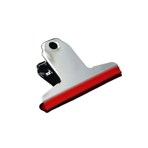 Clip, Edelstahl-Clip, Büromaterial, personalisierbar, Silikon-Flachkopf-Clip, Yamagata-Quadrat-Clip, Büroklammer, langer Schwanz-Ordner(Red) von BIANRUN