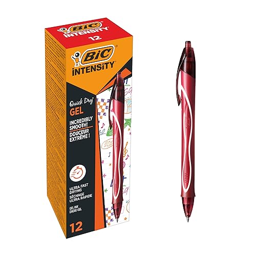 BIC Deutschland Gel-ocity Quick Dry Gel-Roller Medium in Rot – 12er Set, 949874 von BIC