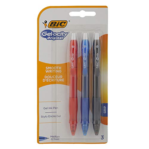 BIC Gel-ocity Original Gel-Roller Medium in verschiedenen Farben – 3er Set von BIC