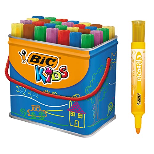 BIC 8412541 KiDS Decoralo Filzstifte, Trommel mit 30 Stück von BIC