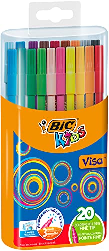 BIC Kids 9225091 Fasermaler Visa, 20 Stück, 20-farbig sortiert von BIC Kids