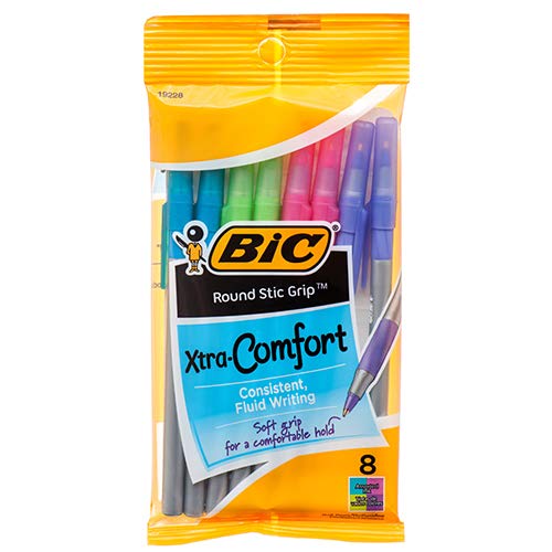 375673 Bic Kugelschreiber, rund, Stic Grip Ultra Asst, 8 Stück (6 Stück) von BIC