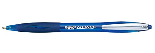 BIC® Kugelschreiber ATLANTIS™ Soft, nachfüllbar, Druckmechanik, 0,4 mm, Schreibfarbe: blau (12 Stück), Sie erhalten 1 Packung á 12 Stück von BIC