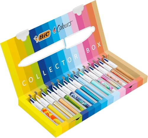 BIC 4 Farben Kugelschreiber Set Sonderedition, in verschiedenen Farben, 15er Pack, Ideal für das Büro, das Home Office oder die Schule von BIC