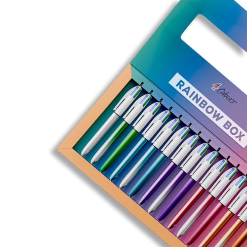 BIC 4 Farben Set Rainbow Limited Edition, ideal für Sammler, zweifarbig, glänzend und glänzend – Set mit 15 Stiften, starten Sie jetzt Ihre Sammlung mit 4 Farben von BIC