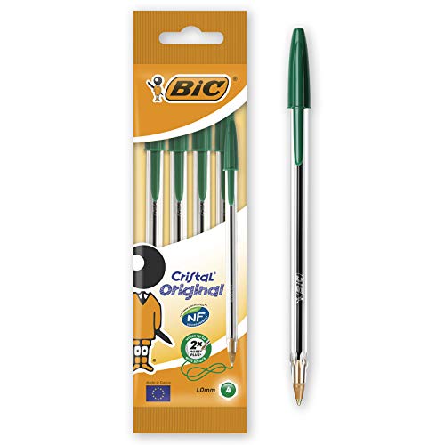 BIC 8308581 Kugelschreiber Cristal Medium 4-er Packung, grün von BIC