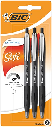 BIC Atlantis Premium Kugelschreiber, mittlere Spitze (1,0 mm), 3 Stück, schwarze Tinte von BIC