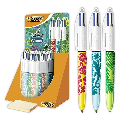 BIC 9672781 4 Colours Velours Kugelschreiber mit Giungla und Spitze Media 1 mm, 30 Stück von BIC