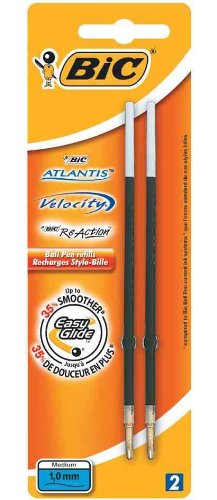 BIC Ersatzminen für Kugelschreiber Atlantis Soft Pte Moy, 1 mm, Schwarz, 3 Stück von BIC