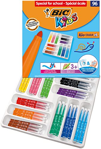 BIC KiDS Couleur XL Filzstifte Schulset Klassensatz, 96-teilig von BIC