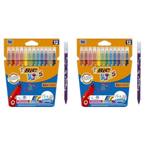 BIC Kids 9202942 Fasermaler Kid Couleur, 12 Stück (Packung mit 2) von BIC