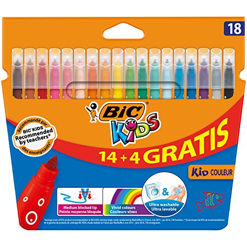 BIC Kids Filzstifte, bunt Etui de 14+4 von BIC