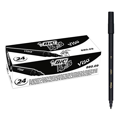 BIC Kids Visa 1430602 feinen Filzstift Black - Box 24 von BIC