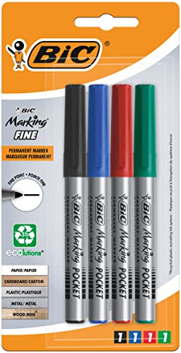 BIC Marking Pocket 1445 ecolutions – 4 Permanentmarker Blister von BIC