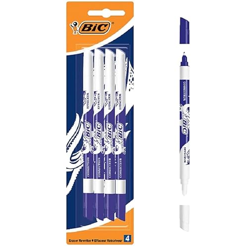 BIC Tintenkiller, 4 Stück, Tintenlöscher schmierfest, Ideal für das Büro, das Home Office oder die Schule von BIC