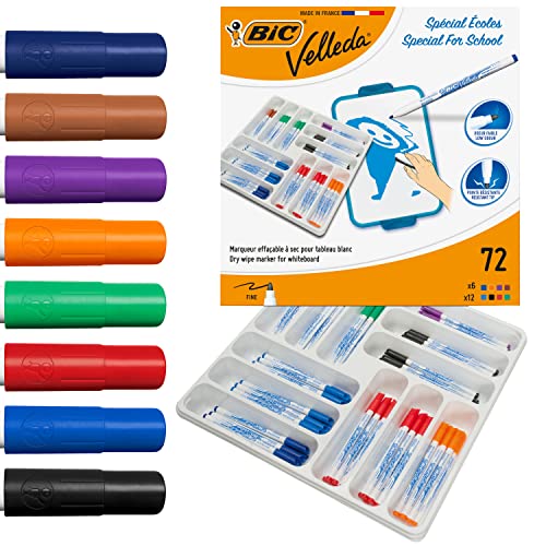 BIC Velleda 1721 Ketone Whiteboard-Marker (runde Spitze, 1,5 mm) Packung à 24 Stück farblich sortiert von BIC