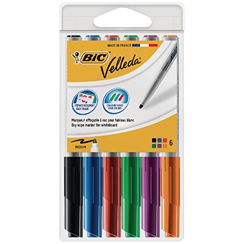 BIC Velleda 1741 Trocken abwischbare Marker sortiert [6 Stück] von BIC