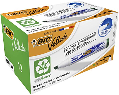 BIC Velleda 1751 Whiteboard-Marker (3,7 - 5,5 mm) 12 Stück grün von BIC