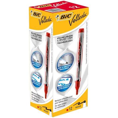 Bic 902089 Whiteboard-Marker Velleda 1741 Liquid Ink, rot von BIC