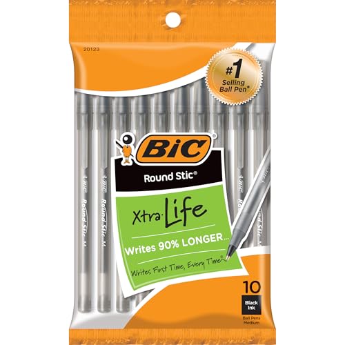 Bic Usa Inc BICGSMP101BK Bic Round Stic Kugelschreiber Schwarz 10Pk von BIC