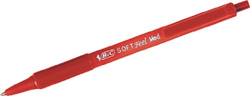 BIC Kugelschreiber Soft Feel, Strichstärke 0.4mm, Schaft in Schreibfarbe, rot von BIC