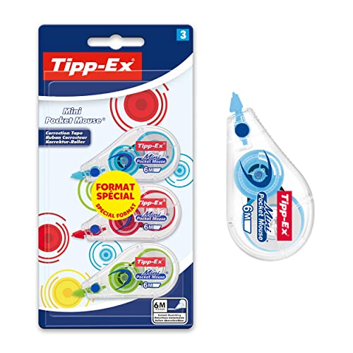 Tipp-Ex Mini Pocket Mouse Pack 3 Band Korrektionsverglasung , 3 Stück (1er Pack) von BIC