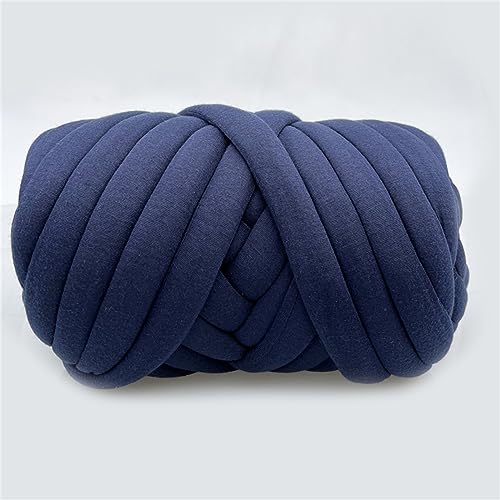 BICI Grob Gestrickte Kuscheldecke Chunky Knit Yarn Garn Zum Häkeln Crochet Grobstrickgarn Armstrickgarn Roving Garn Handstricken Häkeln Sperrige Armstricken Wolle (Navy blau,500g) von BICI