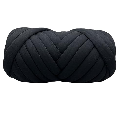 BICI Sperriges Strickgarn, Dicke Wolle Zum Häkeln, Weiches Kerngarn - Wolle Super Chunky Garn Sperriges Vorgarn Für Armstricken, Häkeln Filzen, Teppiche Decke (Schwarz,500g) von BICI