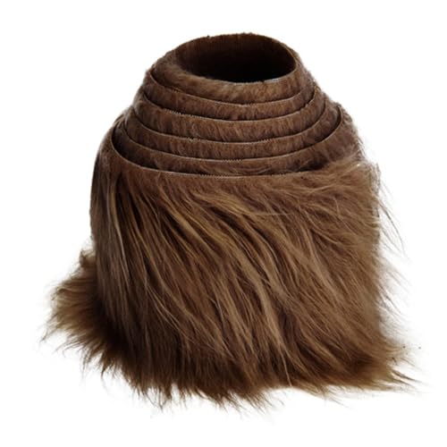 Furry Faux Craft Plüschstoff Kunstleder 1/4 Stücke Kunstfell zum Basteln Meterware 1.5M Plüsch Bänder zum Nähen Weihnachts fur GNOME Beard Santa Hair Dwarf DIY Dekoration (braun,1 Pcs) von BICI