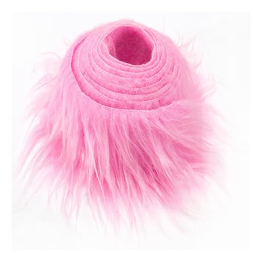 Furry Faux Precut Strips 2x60 Zoll Kunstfell Zum Basteln, Langhaarplüsch Zum Basteln, Kunstleder Plüsch Pelz Fell Stoff Fluffy Craft Plüschstoff Fur GNOME Beard Santa Hair (Rosa,1 Pcs) von BICI