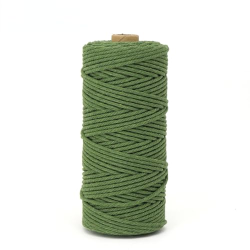 Makramee Garn 3mm | Premium Makramee Garn| Garn Makramee 100m/200m | Baumwollkordel | Premium Makramee Garn Für DIY Handwerk Stricken (Avocadogrün,100M) von BICI