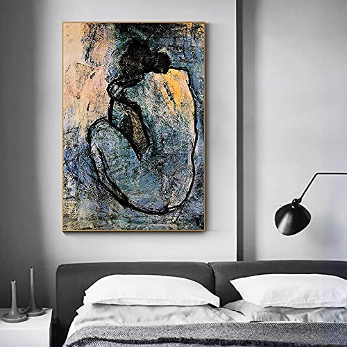 Picasso berühmtes Gemälde blauer Akt auf Leinwand Malerei Poster und Drucke Wandkunst Bilder für Wohnzimmer Dekoration Cuadros 40x60cm rahmenlos Picasso berühmtes Gemälde blauer Akt auf Leinwand Malerei Poster und Drucke Wandkunst Bilder für Wohnzimmer Dekoration Cuadros 40x60cm rahmenlos von BIEMBI