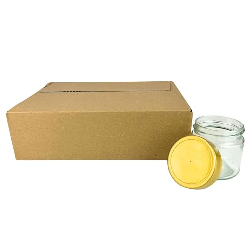 BIENEN SCHMIDT 60 x Neutrales Schraubglas 250g Imkerhonig Honigglas mit goldenem Deckel ohne Etikett Honig Neutralglas von BIENEN SCHMIDT