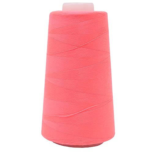 3000 Yard Overlock Nähgarn (ca. 2743.2m) - 40/2 aus 100% Polyester - Overlockgarn - 933 NEON Pink von BIG-SAM