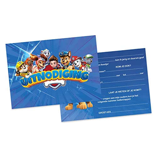 BIGADO Einladungskarten zur Kinderparty im Paw Patrol Thema - Din A6 Postkartenformat - Deutsch - Front mit Hochglanzlack - Paw Patrol Einladungskarten von BIGADO