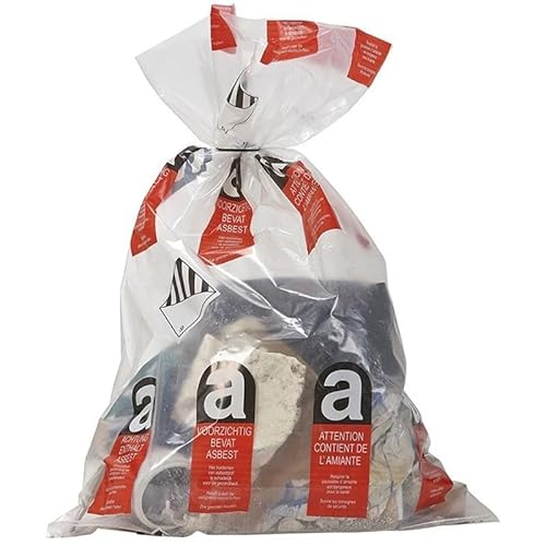 50 Stück LDPE Asbestsack Transparent | 80x120 | 25KG | 80L | Asbest Big Bag Säcke | Säcke Für Asbest | Asbestabfälle Beutel Polyethylen mit einer Dicke von 100 Mikron von BIGBAGLAND