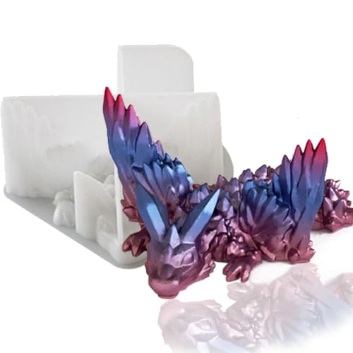 BIGEBO Edelstein-Drachen-Harzform, 3D-Kristalldrachen, Silikonform, Drachenfigur, DIY-Harzformen für Epoxidharz, Kunst, Geschenk, Heimdekoration von BIGEBO