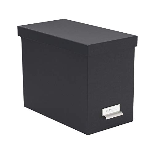 BIGSO BOX OF SWEDEN Johan Hängeregisterbox mit Deckel – stilvolle Archivschachtel inklusive 8 Hängehefter – Hängemappenbox aus Faserplatte und Papier – dunkelgrau von BIGSO BOX OF SWEDEN