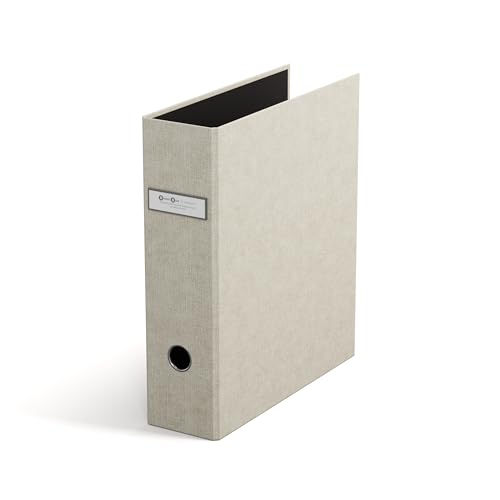 BIGSO ARCHIE Ordner mit 2 Ringen und Hebelmechanik – Ringordner aus Faserplatte und Papier mit Leinenoptik – Ringbuch A4 zum Abheften von losem Papier – beige von BIGSO BOX OF SWEDEN