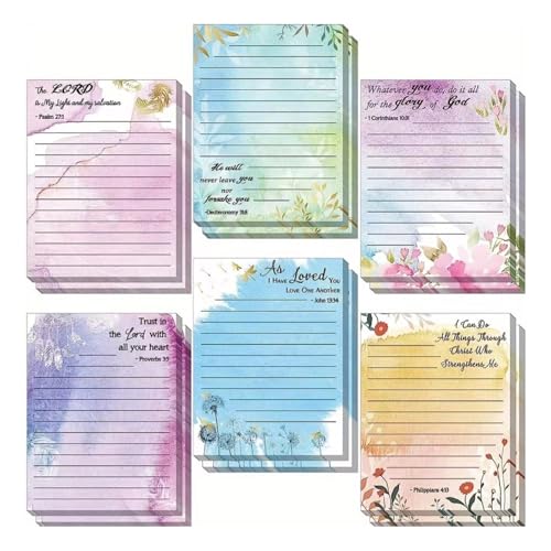 6/8 Stück linierte Haftnotizen Bunte Notizzettel Memo Pad Selbstklebende Haftnotizen Blume Memo Post Stickies für Schüler von BIGULA